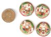 4 20x6mm Pink Cloisonné Donuts
